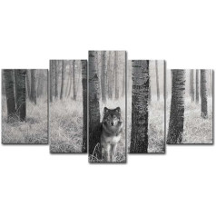 5 paneļi Sienas mākslas attēlu skatīties vilku acis savvaļā izdrukas uz audekla dzīvnieku attēlus naftas mājas mūsdienu apdare drukāt dekoru