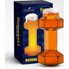 Elerise Dumbbell alus glāze 750 ml Īpaša alus krūze hanteles formā dāvanu kastītē