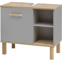 Schildmeyer Padua 148823 Vanity Unit Platinum Grey / Oak Country House Decor 65.2 x 35.0 x 60.1 cm (W x D x H)