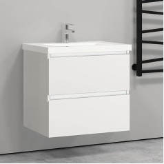 Biubiubath 500 мм белый туалетный столик с 2 выдвижными ящиками с плавным закрытием и 1 отверстием для крана