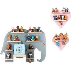 Boarti Bērnu plaukts zilonis pelēkā krāsā - piemērots Tonie Box un Tonies - rotaļām un kolekcionēšanai