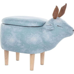 Beliani Cute Reindeer Animal Stool for Children Light Blue