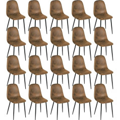 Homy Casa Набор из 20 обеденных стульев, скандинавские винтажные кухонные стулья из искусственной замши Обеденные стулья коричневые