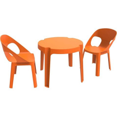Resol Grupo Resol Rita Set Children's Table and 2 Chairs, Plastic, Polypropylene, Orange, 60 x 51 x 78 cm, Pack of 3