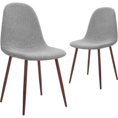 Canglong 2 metalinių kojų komplektas, audinys, pagalvėlė, atlošas Šiuolaikinės valgomojo kėdės pilkos spalvos