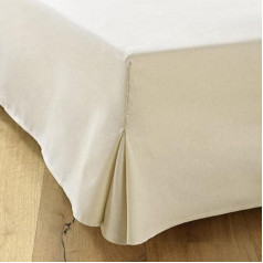 Dahlica Bed Cover 200 x 200 cm Ecru - With 4 Sides of 30 cm for 200 x 200 cm Slatted Frame with Feet - Slatted Frame 200 x 200 cm, Natural Colours - Bed Skirt 200 x 200 cm - Slatted Frame 200 x 200 cm