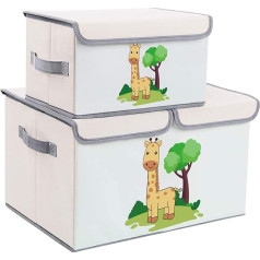 Dimj Pack of 2 Children's Storage Boxes with Lid, Large Toy Box, Storage Box with Handles, Folding Box for Children's Room, Books, Clothes, Toys