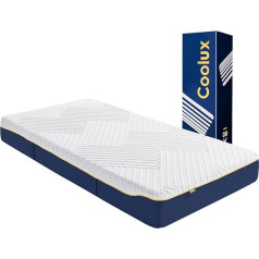 Coolux Sleep Putu matracis 90 x 200 cm Ortopēdiskais 7 zonu auksto putu matracis, cietība 3 (H3), Oeko-Tex sertificēts, augstums 18 cm, 3-in-1, ergonomisks rullēts matracis