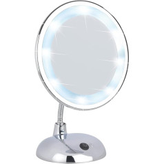 Wenko LED kosmētikas spogulis Style Chrome - Pastāvīgais spogulis, plastmasas, 17,5 x 28 x 12 cm, hroms