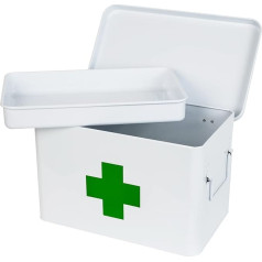 HMF Metal Medicine Cabinet for Medicine Storage | 32.5 x 20 x 20.5 cm | White