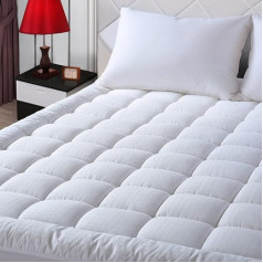 Easeland Karalienes izmēra matrača pārvalks Stepted Mattress Protector Cotton Top 8-21