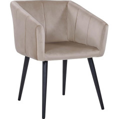 Duhome 8065 Ēdamistabas krēsls ar samta audumu, krāsu izvēle, retro dizains, krēsls ar atzveltni, metāla kājas