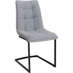 Riess Ambiente riess-ambiente.de Miami Cantilever Chair Light Grey Vintage Frame Matt Black Dining Room Chair Conference Chair