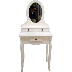 DRW Natural Wooden Dressing Table with Mirror 60 x 40 x 136 cm