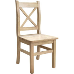 K Koma Chair Cross Chair Pine Wood Country House Style Restaurant Chair Solid Wood (untreated)