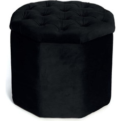 Biancheriaweb Capitonne Octagonal Velvet Bean Bag, черный, мягкий, 40 x 35 см