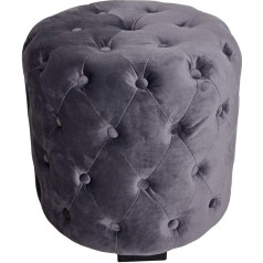 Palazzo Int Palazzo Fha065 Velvet Pouf Taburete Stepēts kubs Mīkstās taburetes Chesterfield taburete Grey