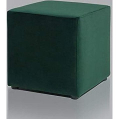 Amaris Elements Joe Stool Cube Tumši zaļš samta pūfa dīvāns 45 x H 45 cm