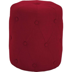 Hallowood Furniture Red Premium Fabric Round Footstool