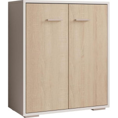 Mb Muebles Bonitos Bufete Dzīvojamās istabas mēbeles Penālis Platums 60 x augstums 71 x dziļums 30 cm Modern Krāsa balta un Sonoma Matt MDF Modelis Lander