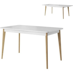 Furniture24 Nordi izvelkamais pusdienu galds 140-180 cm (balts)