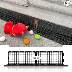 Mainteee Pack of 12 Under Couch Blockers for Bed Couch Furniture Under Sofa (Black Plastic)