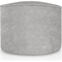 Aiire Kāju balsts Bean Bag for Living Room Round Velvet Rustic Modern vai taburete kāju balsta dīvāna grīdas spilvens XXL Home Decoration Grey