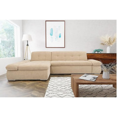 Domo. Collection Domo Collection Moric Corner Sofa with Bed / Sofa, with Pull-Out Bed, in L-Shape, Couch with Armrest Function, 300 x 172 x 80 cm, Sofa Bed in Beige