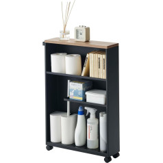 Yamazaki Tower Bathroom Trolley, Steel, Black, One Size