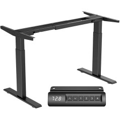 Cooleben Height-Adjustable Desk Frame with 2 Powerful Motors, Height Adjustable Table Frame, Electric Table Legs with 4 Memory Controls (Black)