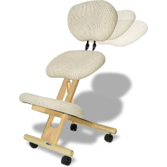 Cinius Ergonomisks krēsls Ortopēdiskais ceļgalu krēsls ar atzveltni Datorkrēsls Ceļgalu taburete Audums Dabīga krāsa