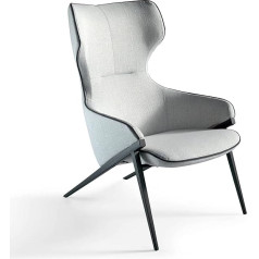 Ac Angel Cerdá Angel CERDÁ | Upholstered Fabric Armchair with Black Piping, Black Steel Feet - Modern Style