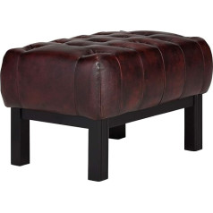 Woodkings ® Chesterfield Kingsfield taburete Īstas ādas antīkas sarkanas ādas taburete Dizaina taburete Pavasara kodols Unikāls kāju taburete Angļu stila taburete spārnu krēslam