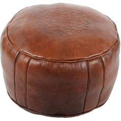 albena Marokko Galerie Tabaa Leather Pouf Brown Oriental Leather Seat Cushion Diametrs 50 cm Augstums 30 cm Handmade Marokcan Oriental Sheepskin Pouf Footstool Piegādāts ar pildījumu