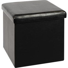 Bonlife Складной PU кожаный пуфик для хранения ящиков с крышкой пуфик губка наполнитель, скамейка для хранения с подушкой куб табурет, коричнев