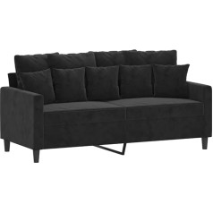 ‎Vidaxl vidaXL Sofa 2-Seater, Lounge Sofa Couch with Armrests Back Cushion, Living Room Sofa Design Sofa Metal Frame, Seating Furniture Two Seater, Black Velvet