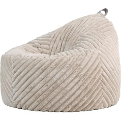 Icon Cocoon Bean Bag krēsls, bēšs, pūkains pupiņu maiss pieaugušajiem ar pildījumu, krēsls, dzīvojamā istaba, krēsls, guļamistaba