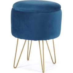 Akord Lili pouffe Footstool Storage for Small Items Modern Velour Padded Eye-catching Colour Metal Legs for the Living Room Bedroom