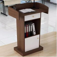 LZMZMQ Lecterns Lecterns Podium Host Stand, Floor Standing - Director Teacher Presenter Podium/Pulpit with Storage Space and Drawers, High 124 cm/48 inches, Cleaning, Restaurant