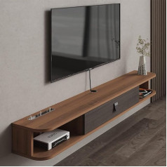 Pmnianhua TV Board Hanging, TV Cabinet, TV Board, Lowboard, TV Bench, TV Cabinet, Multimedia Wall Shelf, Large Storage with 1 Door and 2 Cabinets for Living Room, Bedroom and Office (140 cm)