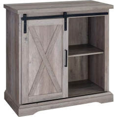 Walker Edison Furniture Company Modern Farmhouse Buffet ieejas bārs Virtuves ēdamistabas skapis Dzīvojamā istaba Wood Grey Linen 32