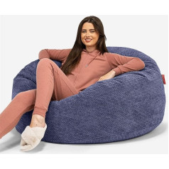 Lounge Pug , Mamuta dīvāns Bean Bag XXL Milzu krēsls Pom-Pom Purple