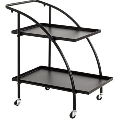 Haku Moebel HAKU Möbel Serving Trolley, Metal, Black, W 68 x D 42 x H 71 cm