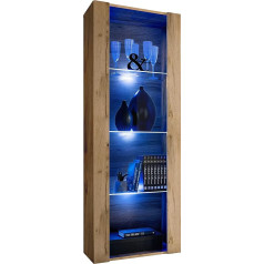 Extremefurniture Open Vertical 159 Wall Cabinet, Casing in Wotan Matte / Front in Wotan Matt without LED