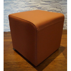 Quattro Meble Īstas ādas taburete 40 x 40 x 40 cm Kaula ādas sēdeklis Cube Footstool polsterēts taburete Īstas ādas pufs