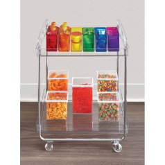 Interdesign The Home Edit by iDesign Clear 2 Shelf Rolling Cart with Lockable Wheels