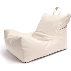 Ecopuf Flavio Bean Bag krēsls ar pildījumu Chaise Longue iekštelpu un āra Bean Bag izgatavots no poliestera pupiņu maisiem relaksējošai sēdēšanai un gulēšanai Bean Bag krēsls ar maisu un rokturi 80 x 50 x 60 cm