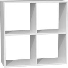 CDF Malax 2 x 2 Bookcase, Colour: White, Cupboard, Base for Living Room, Office and Study, Shelf for Books and Toys, Modern, Ideal for Children's Room, Teenagers, Teenagers' Room