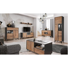 Extreme Furniture Venice Collection | 4 Living Room Cabinets with 1 Wall Shelf and Coffee Table | Modern Style