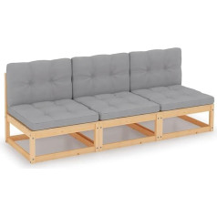 ARKEM 3-Sitzer-Sofa mit Kissen Sofa 3 Sitzer Bequemes Sofa Sofabett Schlafcouch Sofa Wohnzimmer Kiefer Massivholz